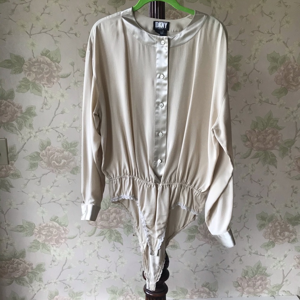 Cream DKNY bodysuit